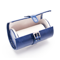 Étui de voyage de luxe en cuir PU motif croco pour montres et bijoux, doublure en flanelle, fermeture à bouton-pression, boîte de rangement pour montres