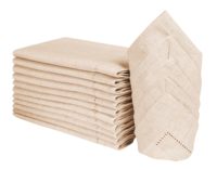 Serviettes en coton et lin lavables, style vintage, faites à la main, avec ourlet festonné, pour dîner, mariage ou fête, vente en gros
