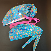 Porte-badge Care Bear pour infirmières avec bonnet de bloc opératoire assorti à doublure en satin