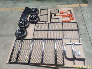 Carrito utilitario de acero de 1200 libras, plataforma de malla lateral extraíble, estructura de plástico, herramientas de almacenamiento, transporte de compras, OEM personalizable - Product Image 4