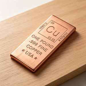 แท่งทองแดงน้ำหนัก 1 ปอนด์ แบบหล่อขึ้นรูป ลายตารางธาตุ สำหรับนักสะสม - Product Image 6