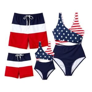 Traje de Baño Familiar de Lujo con Estampado de Hojas Personalizado, Conjunto de 4 Piezas, Bikini de Una Pieza con Tanga, Ropa de Playa para Mujer - Product Image 3