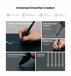 HUION-controlador de dial de conexión inalámbrica, tableta de dibujo gráfico digital portátil <span class=keywords><strong>para</strong></span> diseñadores Q630M - Product Image 5