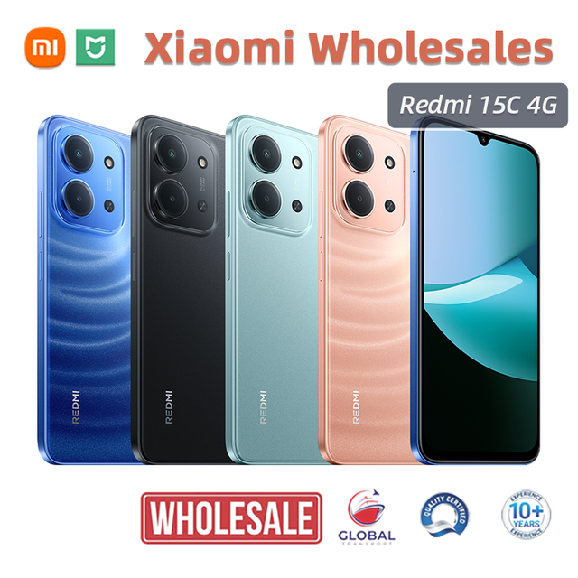 20PCS MOQ, EXW HONG KONG, 100% ORIGINAL GENUINE REDMI 15C WITH CHARGER 4G GLOBAL ||SUPPLIER