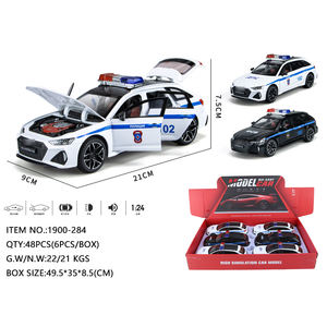 Lambor 1:24 Voiture de police en métal moulé sous pression Véhicule de <span class=keywords><strong>patrouille</strong></span> Voiture de flic avec ouverture arrière 4 portes pour enfants russes - Product Image 5