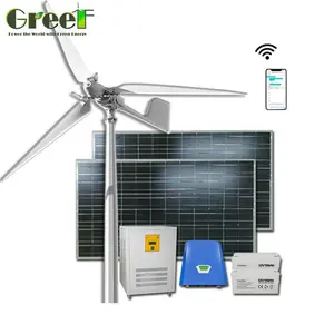 Turbin angin AH-5KW/10KW/20kW, sistem ON-GRID hibrida OFF-GRID dengan pengontrol CHAR tenaga surya