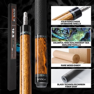 Taco de billar Banly de fibra de carbono con punta de cristal de tiempo de 12.5 mm, baja deflexión, taco de billar profesional con caja de regalo - Product Image 3