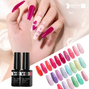 Beautilux Esmalte de Uñas en Gel con Purpurina Dorada, Barniz de Gel UV Duradero, 6 Colores, Nueva Tendencia