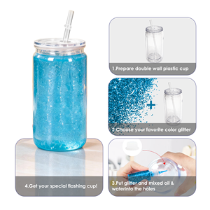 Lot de 50 gobelets en acrylique de 16 oz pour boule à neige, à double paroi, en plastique, avec trou pré-percé et bouchon, pour cadeaux DIY - Expédition rapide depuis les États-Unis - Product Image 2