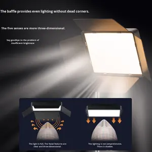 एलईडी स्क्वायर लाइट 4-पत्ती फ्लैट भरने के लिए इनडोर आउटडोर फोटोग्राफी उपकरण - Product Image 3