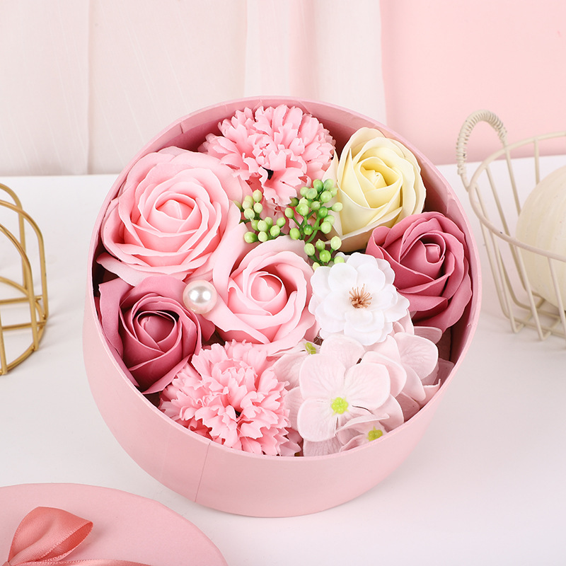 กล่องกลมเล็ก ลายดอกซากุระ (ชมพู)