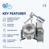 Kantelbare kookpan industriële roestvrijstalen saus- en pasta kookmachine met mantelmixer automatische fruitjam kookmachine
