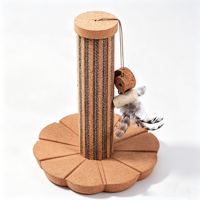 Grand grattoir pour chat en liège ondulé, base Lotus, jouet interactif, grattoir vertical moderne et minimaliste pour