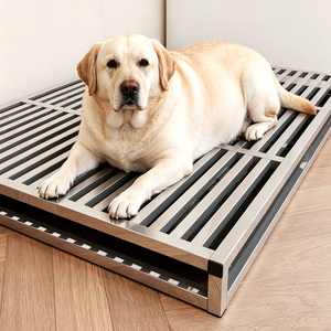 Toilette per Cani in Acciaio Inox Facile da Pulire, Antispruzzo, 2-in-1 con Vassoio per Tappetini per Cani e Lettiera per Gatti, Tutte le Taglie - Product Image 5