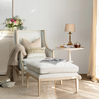 Canapé en bois massif de style français vintage, chaise élégante de détente pour la maison, l'hôtel, le bar, le salon, meubles de salon
