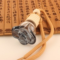 6ml Mini vide voiture désodorisant suspendu verre bouteille de parfum parfum arôme huile essentielle diffuseur Rose forme bouteilles