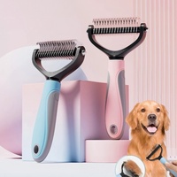 Accessoires pour animaux de compagnie, chiens et chats, produits de toilettage, best-sellers, vente en gros, peigne double face en acier inoxydable pour chiens et chats, brosse pour enlever les poils