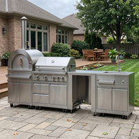 Cuisine extérieure modulaire en acier inoxydable 304 certifiée CE, antibactérienne, durable et robuste pour cour
