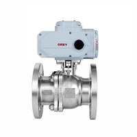 Katup Bola Flens Listrik DC24V AC220V 1 inci DN25 DN50 2 inci 485modbus RS485 Baja Tahan Karat ANSI Kelas 150 ON/OFF atau 4-20mA