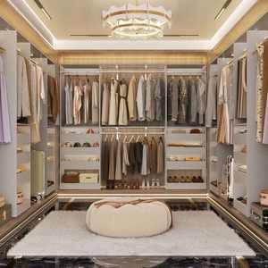 Modern Design Minimalist Style Manufacture Ample Storage Space Hot Selling Wooden Glass <b>Wardrobe</b> for Bedroom - Product Image 3