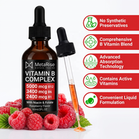 60 ml de méthylcobalamine, complexe B liquide en gouttes, supplément de vitamines B12 et B6 pour l'énergie, le cerveau et le cœur, sans gluten, végétalien, pour adultes