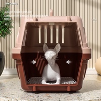 Boîte de transport aérien multifonctionnelle pour chiens et chats, cage de voyage portable avec verrou de sécurité, transporteur aérien robuste, en stock