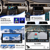 Lecteur MP5 pour voiture Podofo 6,86 pouces, autoradio avec CarPlay sans fil et Android Auto, égaliseur, Bluetooth, FM, DVR, USB Type C, sortie d'usine