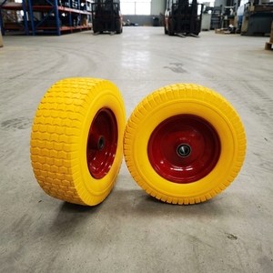 Roue en mousse PU de 10 pouces 4.10/3.50-4 avec jante métallique <span class=keywords><strong>pour</strong></span> buggy de plage, <span class=keywords><strong>chariot</strong></span> à sable, <span class=keywords><strong>kayak</strong></span>, <span class=keywords><strong>chariot</strong></span> à roulettes, tout-terrain, anti-crevaison, sans traces - Product Image 6