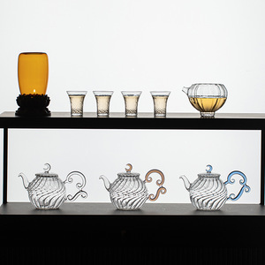Tetera de vidrio Lingyue resistente al calor con tapa para té de flores y frutas, tetera individual para el hogar, juego de té creativo. - Product Image 4
