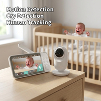 Monitor para Bebés de 5 Pulgadas con Doble Modo Local+WiFi, Aplicación, 1080P, PTZ, Visión Nocturna, Detección de Llanto, Monitor de Temperatura, Audio Bidireccional, OEM/ODM
