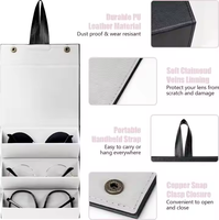 Étui à lunettes de voyage avec 1/2/3/4/5/6 emplacements organisateur de lunettes de soleil Pu plusieurs paires boîte de rangement de lunettes suspendus porte-lunettes
