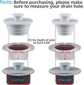 Juego de 2 tapones de silicona para bañera y desagüe para ducha y lavabo - Sin electricidad - Product Image 4