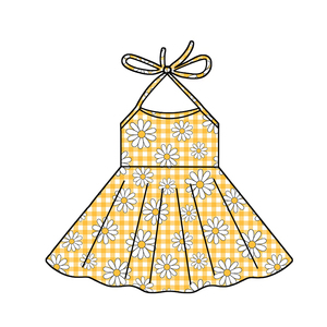 Vestido Largo hasta la Rodilla con Lazo, Venta al por Mayor, ODM, Boutique Dulce, Estampado Personalizado, Vestido de Verano para Niñas, Ropa Infantil Suave para Fiestas - Product Image 6