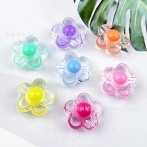 Transparent Flower Acrylic <b>Beads</b> With Inner Color For Jewelry Making DIY Accessories Plum Blossom Shape 12mm - Product Image 2