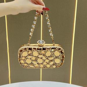 Sac élégant à porter sous le bras, sacs de soirée de luxe ornés de diamants, sacs à bandoulière pour femmes avec chaîne, sacs à main tendance pour mariage et soirée, sacs fourre-tout pour femmes - Product Image 2