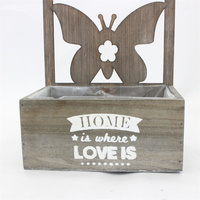 Motif de papillon sculpté au laser, pot de fleurs écologique en bois fait à la main, pot de fleurs en forme artistique