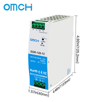 Alimentation électrique à rail DIN mince OMCH EDR-120-12/24/36/48 120W, 12-48V 10-2.5A, entrée 100-240V 50/60Hz, automatisation industrielle