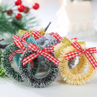 Handgefertigter Kleiner Weihnachtskranz im Rustikalen Stil, Türdekoration mit Simuliertem Schnee, Schleifenkranz zum Aufhängen, Großhandel