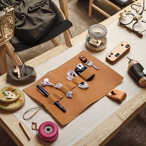 Boshiho - Bolsa Organizadora de Herramientas de Viaje Portátil Multifuncional Simple de Cuero con Cierre de Cremallera 3 en 1 para Uso Diario, Bolsa para Organizar Cables - Product Image 3