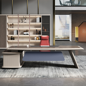 Factory Outlet Office Furniture <strong>Simple</strong> Modern Boss Desk Fashion <strong>Design</strong> Manager Desk With Side Cabinet - Product Image 2