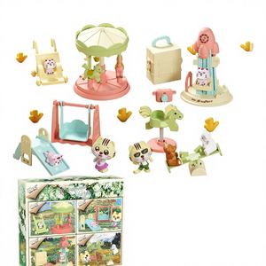 Mini Juego de Paisaje Microcósmico para Niñas, 4 en 1: <span class=keywords><strong>Carrusel</strong></span>, Torre de Cohetes, Tobogán y Columpio, Educativo y Ecológico - Product Image 1