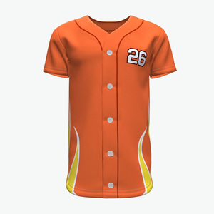 เสื้อกีฬาเบสบอลคอวีกระดุมระบายอากาศแห้งเร็วเสื้อผ้าฝึกซ้อมเสื้อทีมเบสบอลออกแบบได้ตามต้องการ - Product Image 1