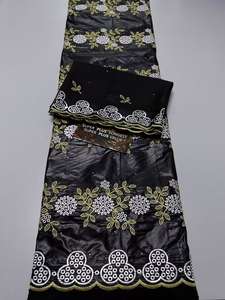 ผ้าบาซินโบรเด้ลูกไม้ 2026 ผ้าลูกไม้คุณภาพสูง ผ้าบาซินริชเนื้อนุ่ม ผ้าบาติกล่าสุดสำหรับงานปาร์ตี้ 7 หลา/ล็อต - Product Image 2