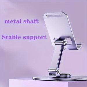 Support de téléphone portable pliable en métal portable à rotation 360°, support de tablette de bureau, support de téléphone en métal - Product Image 2