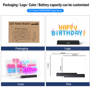 Nhà Máy Trực Tiếp Tốt Nhất Người Bán Tùy Chỉnh 20X30Cm Văn Phòng Di Động Bàn LED Ánh Sáng up Khô Xóa Hội Đồng Quản Trị - Product Image 4
