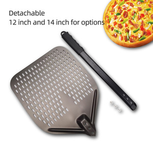 Herramientas <span class=keywords><strong>para</strong></span> <span class=keywords><strong>hornear</strong></span> Pizza, <span class=keywords><strong>pala</strong></span> cuadrada de Metal de aluminio oxidado <span class=keywords><strong>para</strong></span> Pizza, <span class=keywords><strong>pala</strong></span> de transferencia de <span class=keywords><strong>pan</strong></span> perforada <span class=keywords><strong>para</strong></span> Pizza de 12 pulgadas - Product Image 3