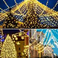 Guirlande lumineuse LED extérieure 480L en forme de grappe de raisin, alimentée par transformateur, blanc chaud, pour Noël, vente en gros
