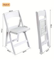 Chaise pliante blanche rembourrée en résine avec dossier Napoléon, capacité de charge élevée, pour extérieur, salon, appartement, villa, événements et fêtes