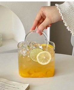 <strong>Creative</strong> Transparent <strong>Glass</strong> Handbag Cup with Lid and Straw for On-the-Go Drinkware - Product Image 2