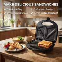 Machine à sandwich électrique antiadhésive OEM ODM pour paninis, gaufres, mini-sandwichs et sandwichs glacés, usage domestique et commercial